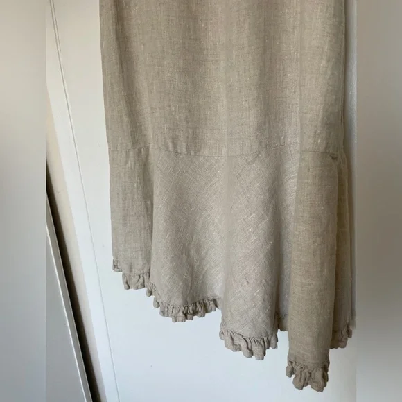 Maxi Linen Skirt w/ Ruffle - Picture 5 of 9